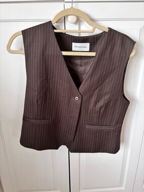The Frankie Shop Brown Pinstripe Waistcoat
